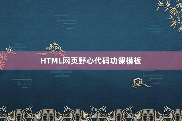 HTML网页野心代码功课模板